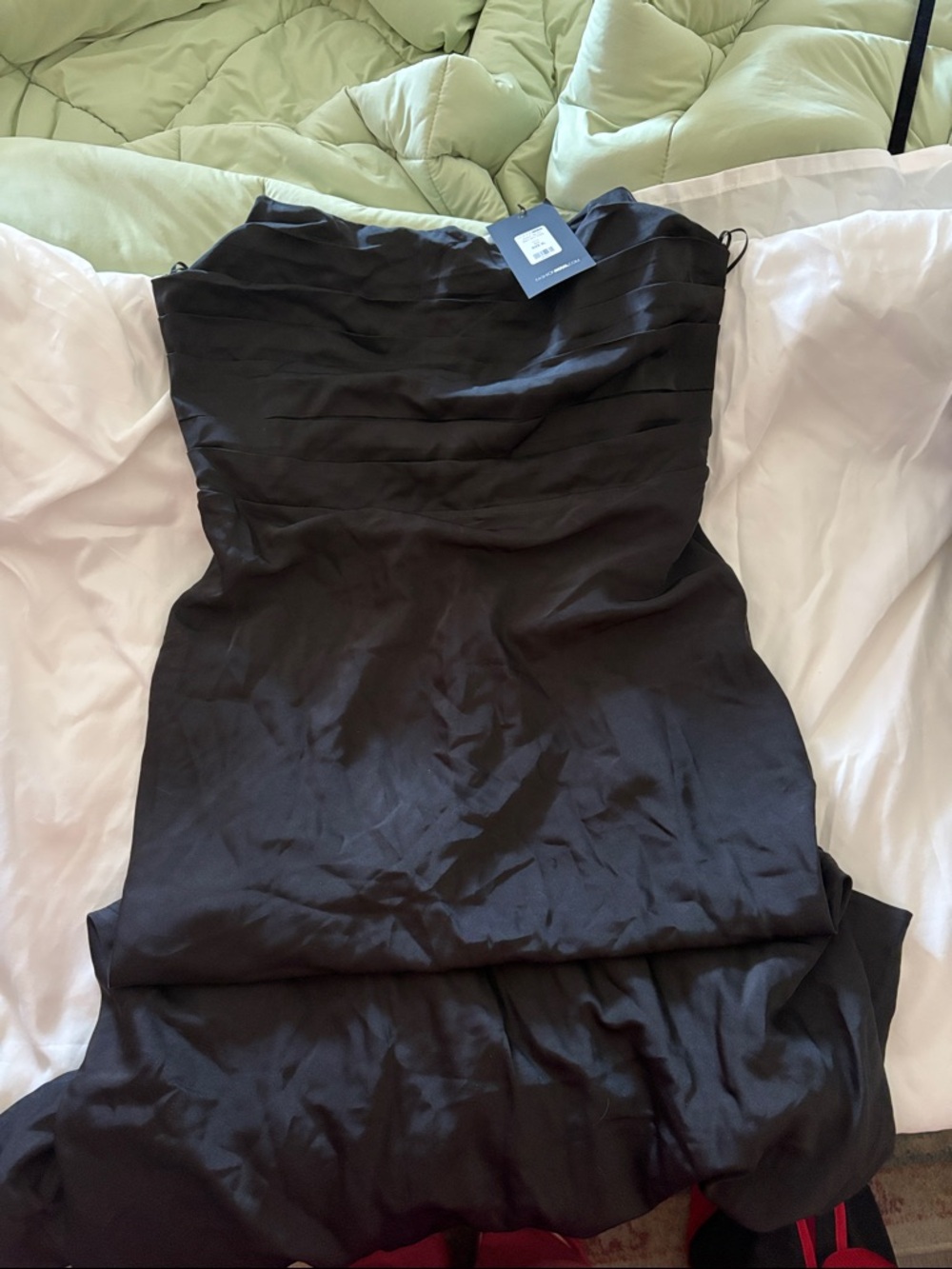 Fashion Nova Black Strapless Ruched Evening Dress